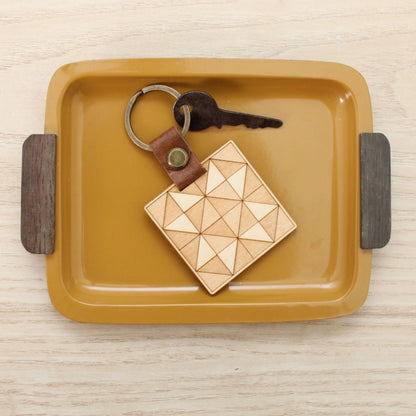 Wood Envelop Motif Quilt Block Keychain by oh, little wren