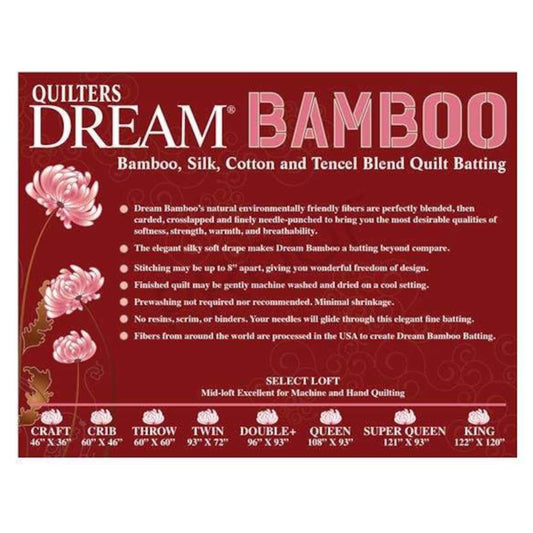Quilters Dream Bamboo Batting Label