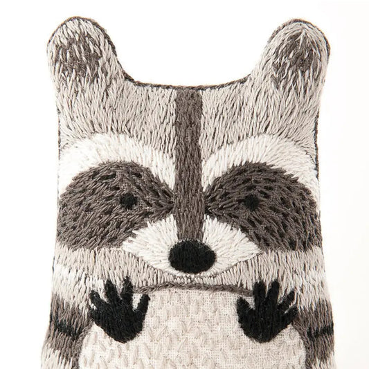 Raccoon DIY Embroidered Doll Kit from Kiriki