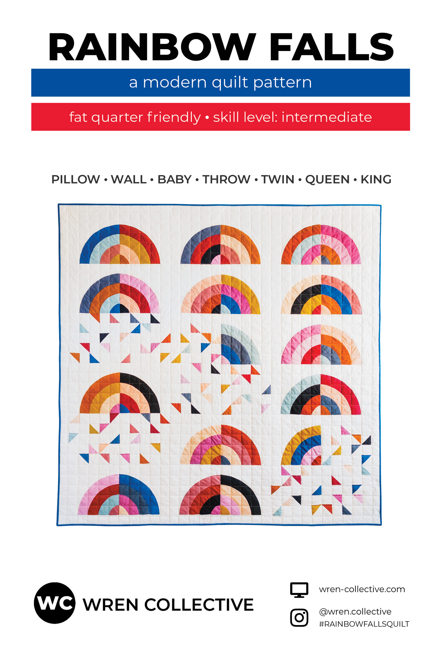Rainbow Falls Quilt Pattern by Wren Collective Front Cover