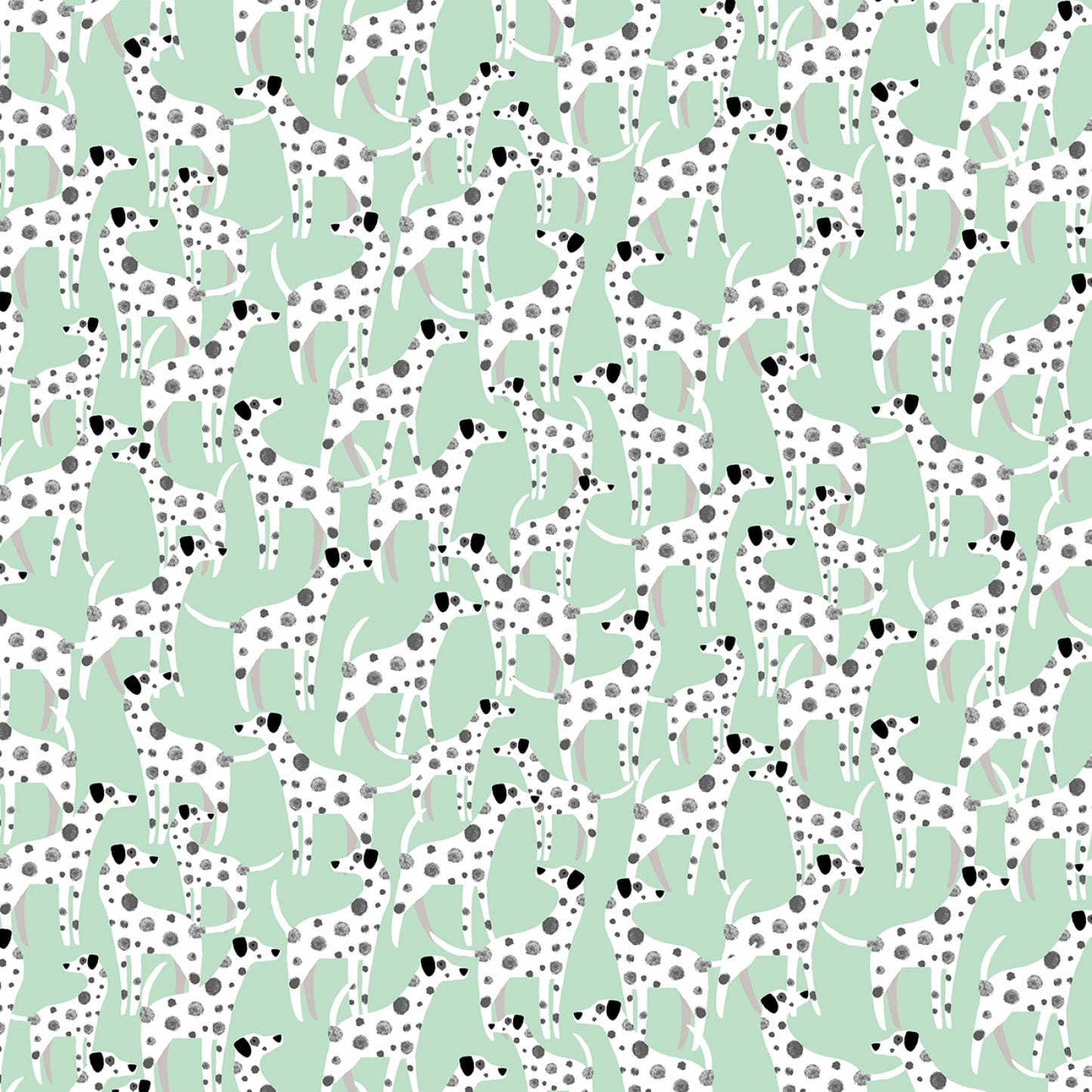 Dalmations on Mint Background