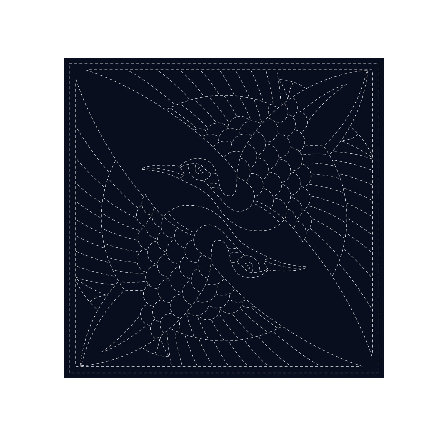 Sashiko Cloth Two Cranes