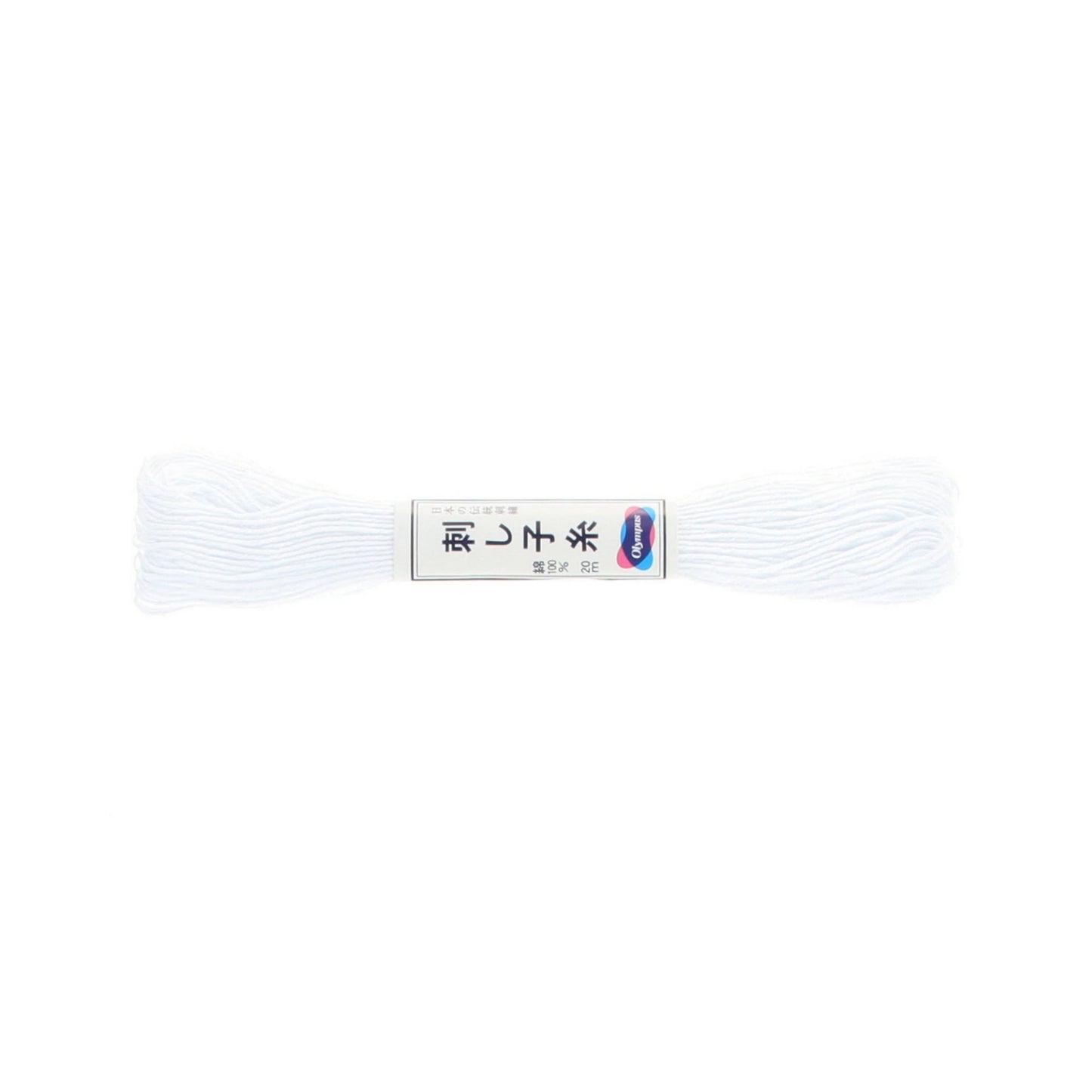 White thread spool with a label on a white background