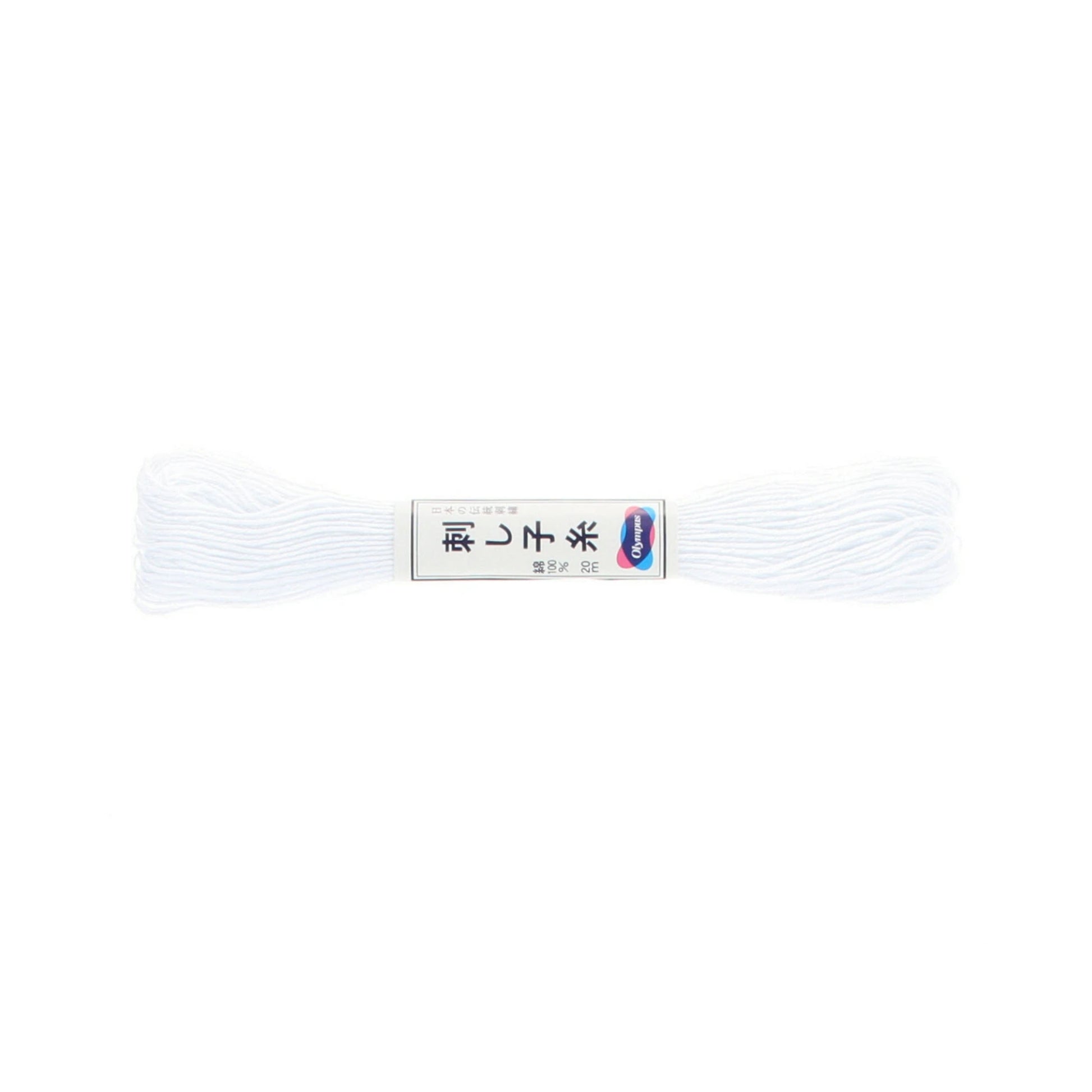 White thread spool with a label on a white background