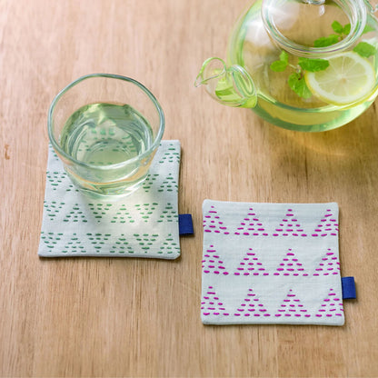 Sample of Sashiko Coasters finished