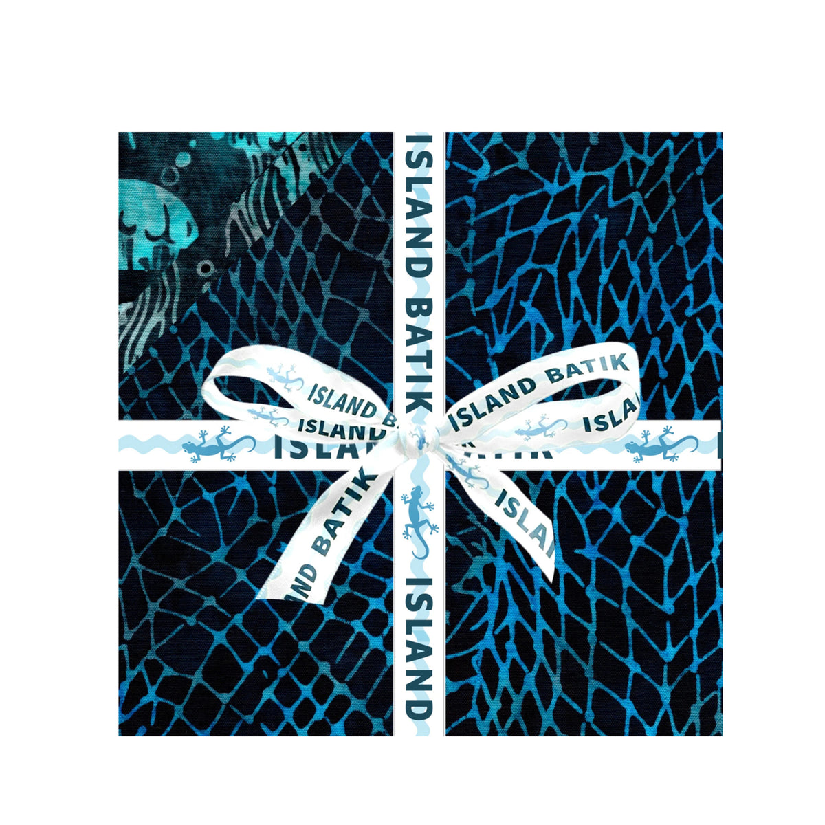 Serene Sea 5 inch Stacker of blue batik fabrics
