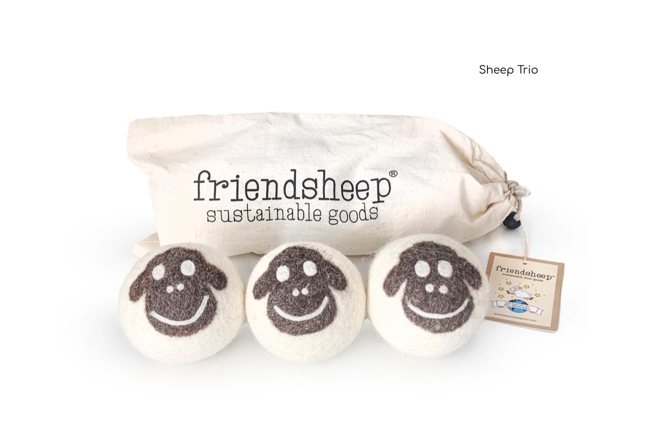 Friendsheep Eco Dryer Balls, Sheep Trio, set of 3