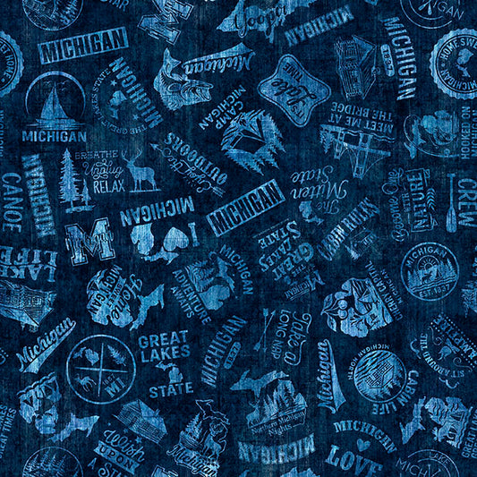 Michigan Slogans in Navy