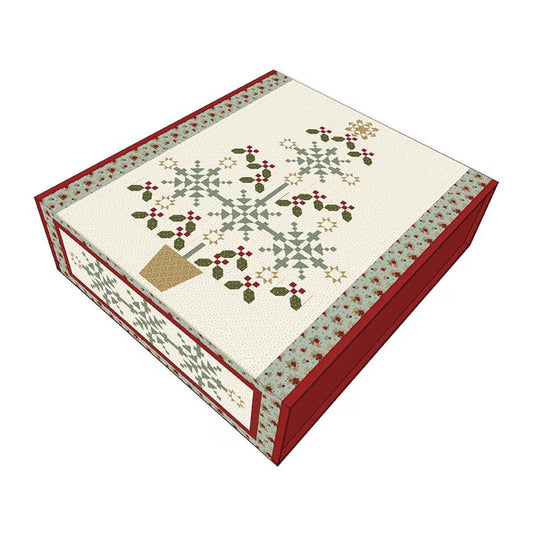 Decorative box with Spruce It Up pattern on a white background
