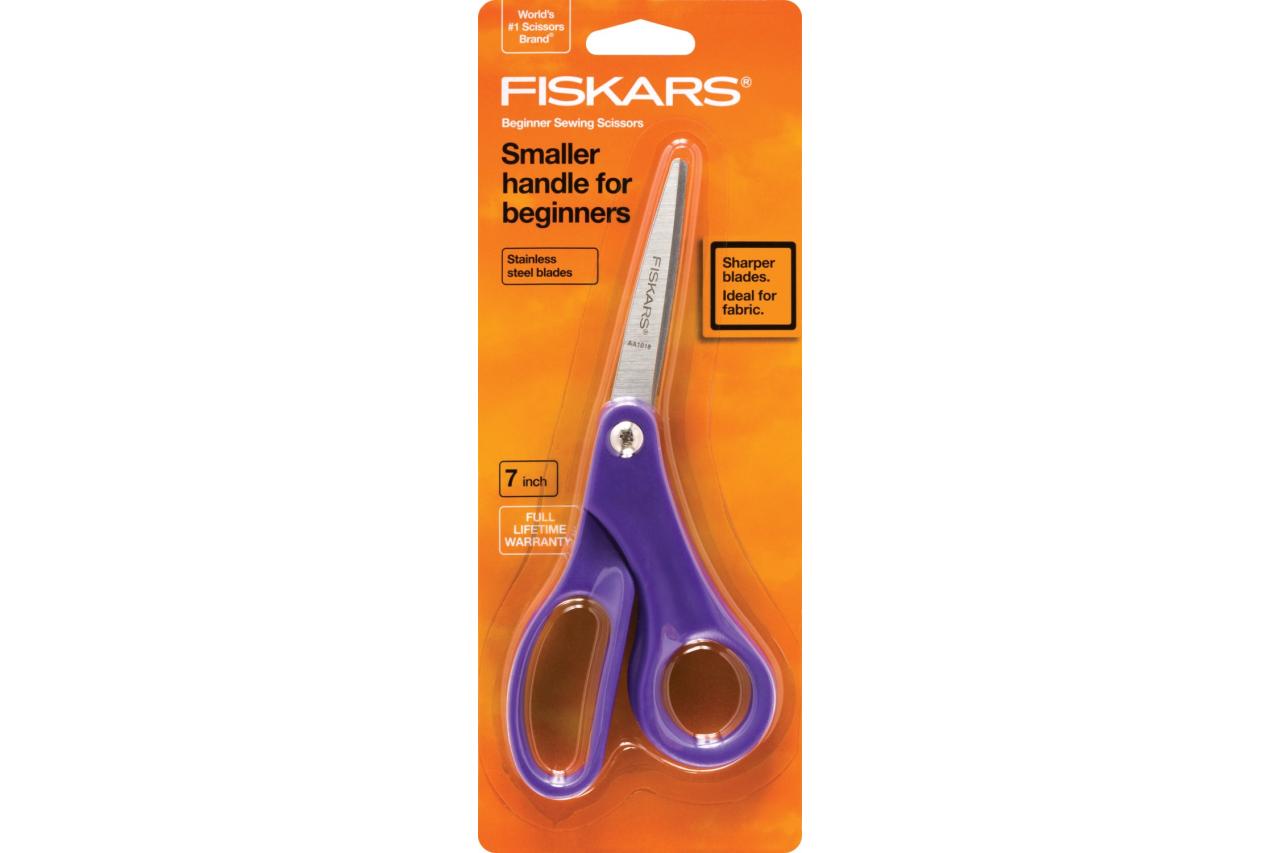 Fiskars 7 inch student scissors in package