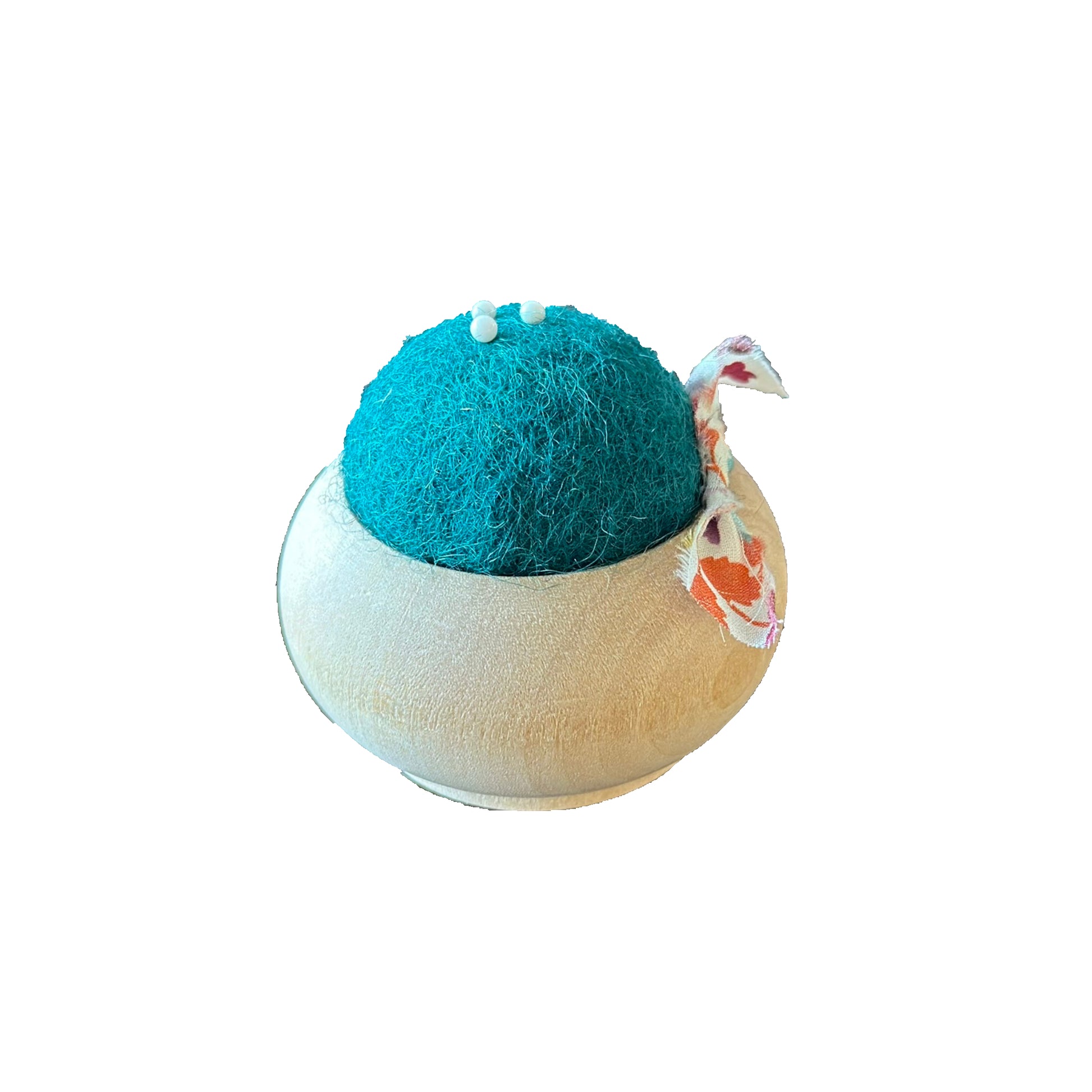 Wool Felt Pin Cushion in Teal Green by Brooklyn Haberdashery