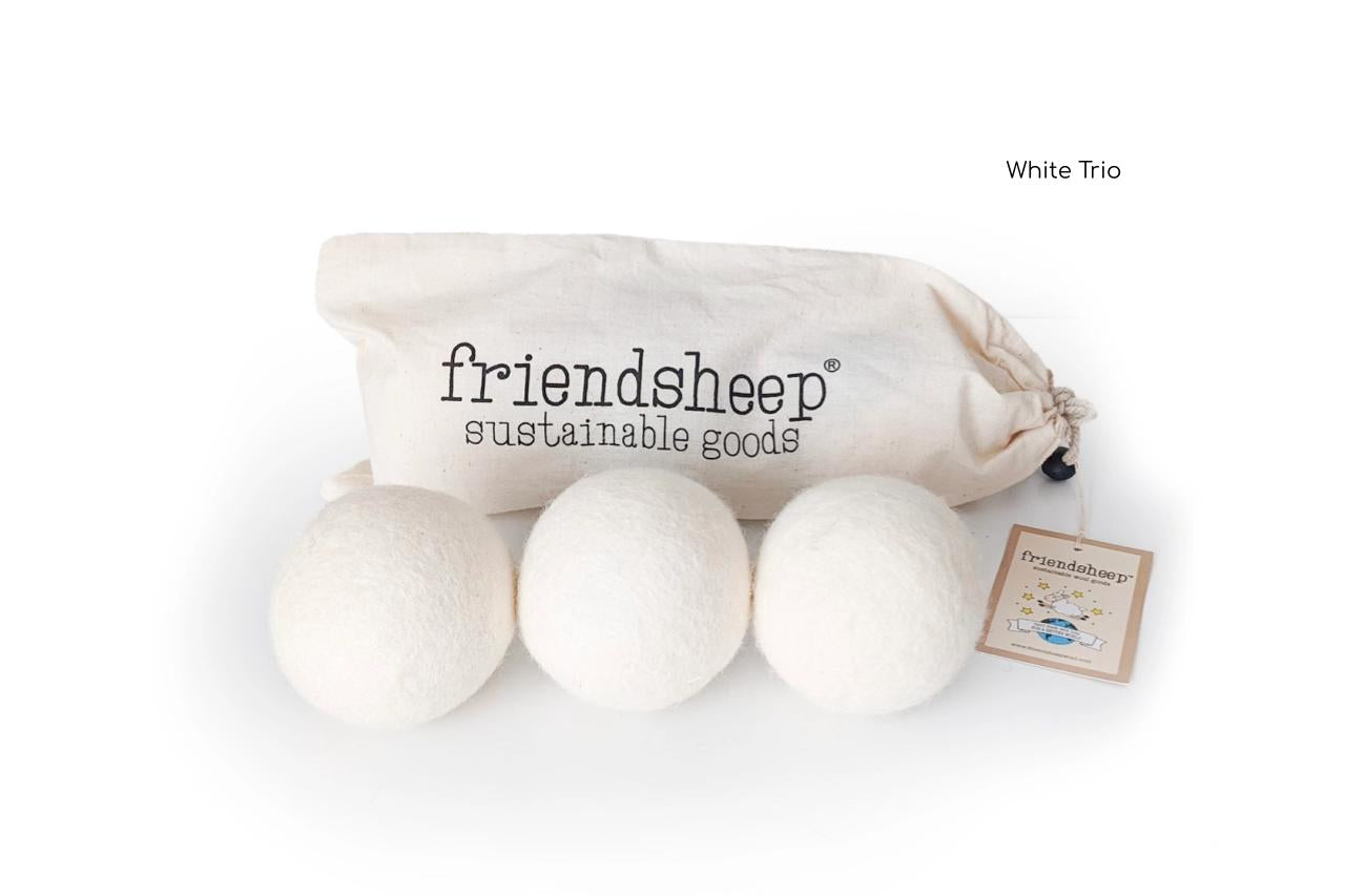 Friendsheep Eco Dryer Ball, White Trio, set of 3