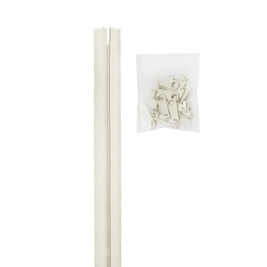 White Zipper Tape and zipper pulls