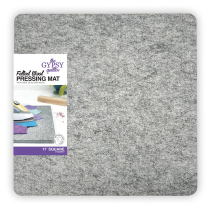 Felted Wool Pressing Mat by the Gypsy Quilter, size 17" Square