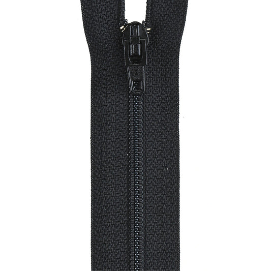 Black zipper on a white background