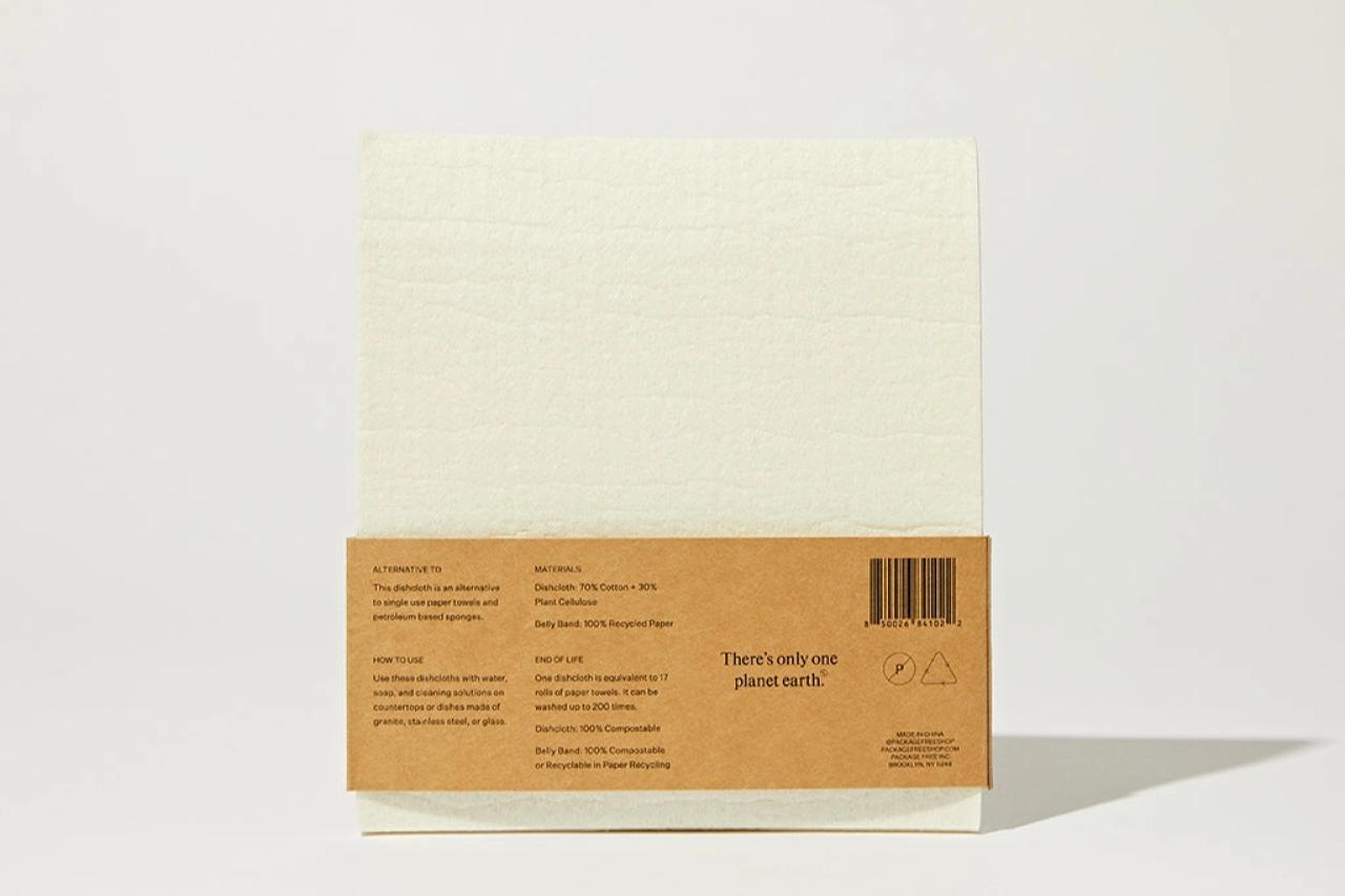 back of Package Free Swedish Dishcloth, 3 count