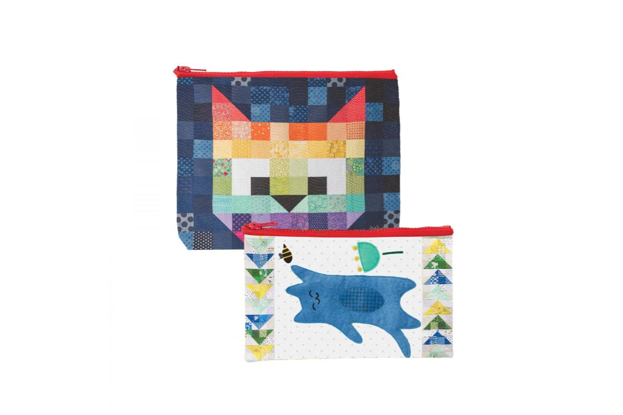 Patchwork Cat Eco Pouch Set by Stash  Books