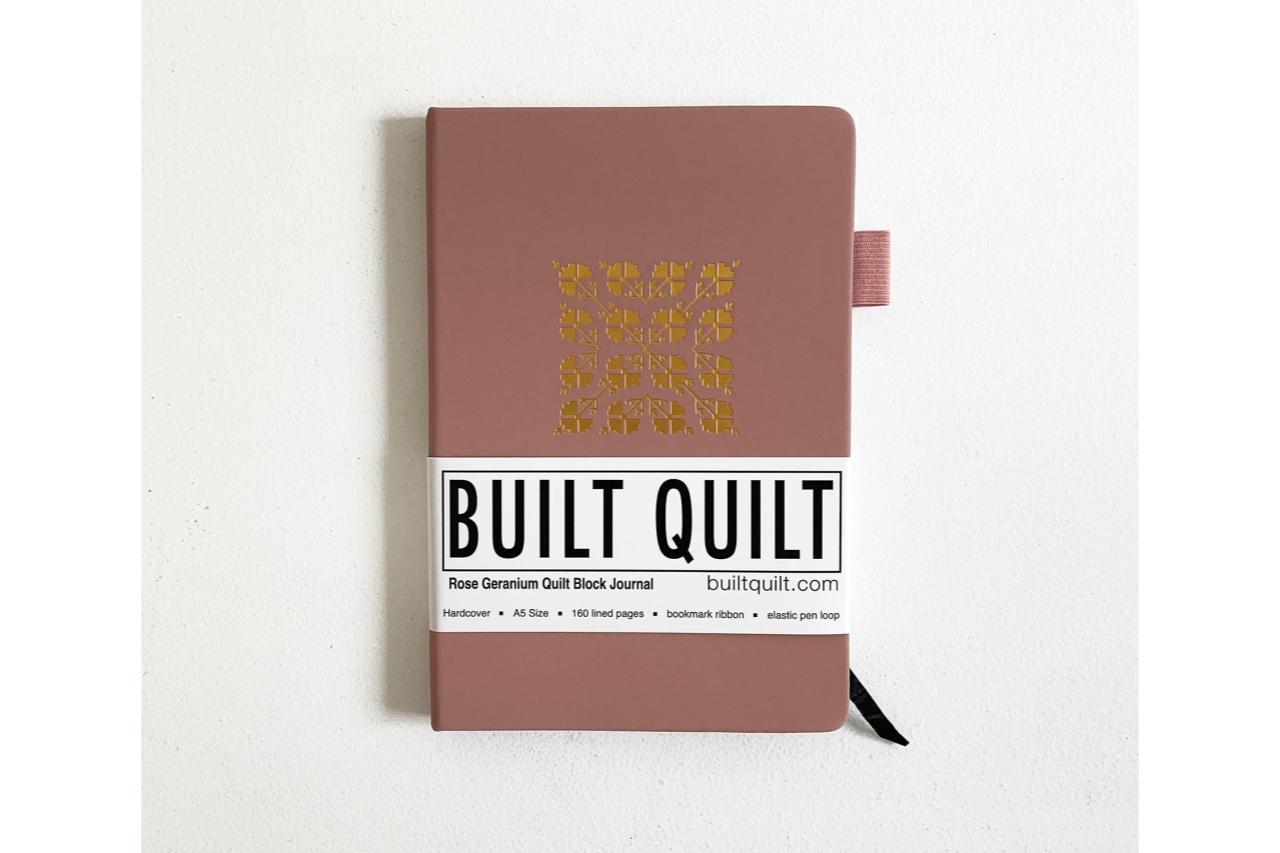 Rose Geranium Quilt Block Journal from Built Quilt in package