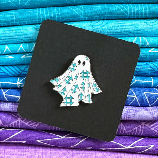 Quilt Ghost Enamel Pin from Sassafras Lane Designs