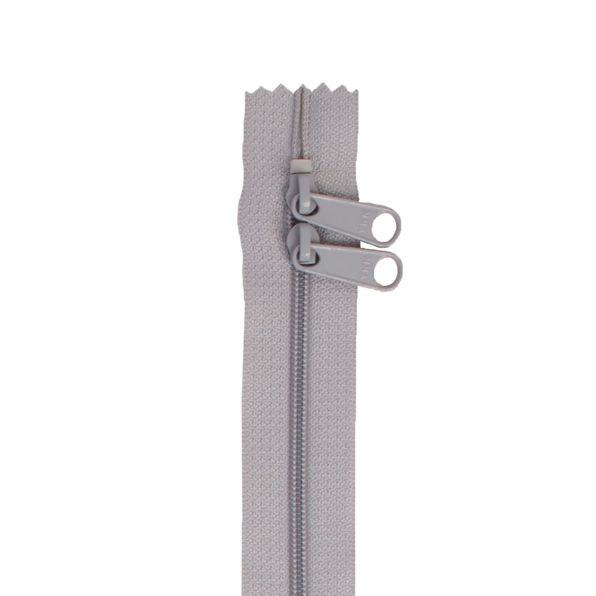 Gray zipper on a white background