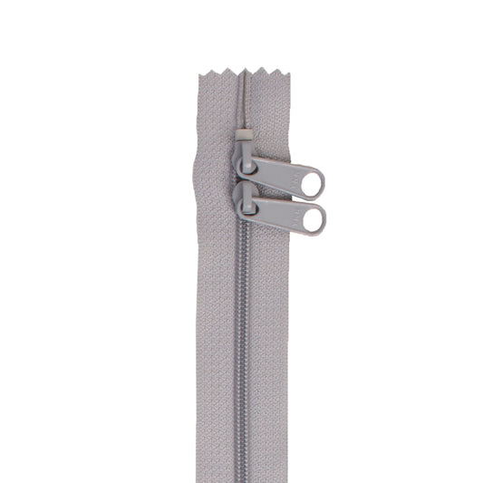 Gray zipper on a white background