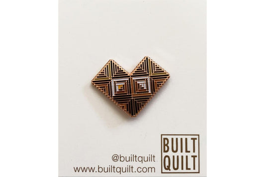 Heart Log Cabin Enamel Pin by Built Quilt
