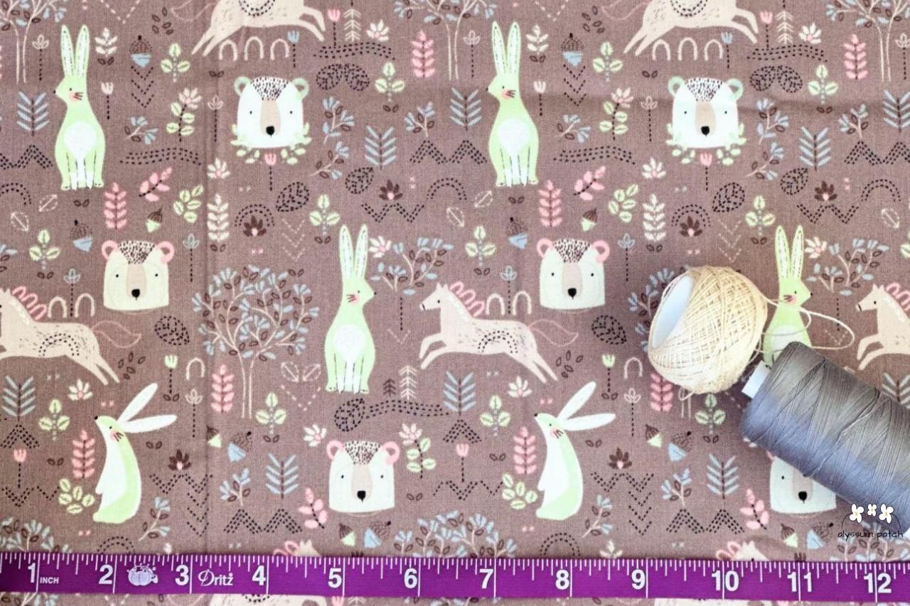 Scale of print of In the Woods Fabric by Camelot Fabrics
