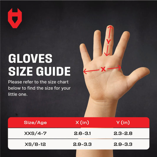 Size Chart for Kid Sized Gloves