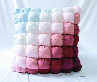 Lupine Patchwork Puff Throw Pillow