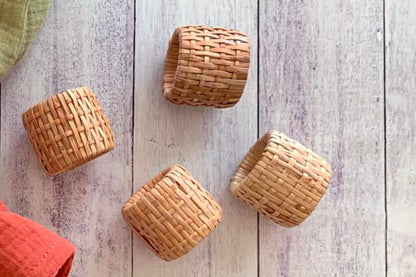 Rattan Napkin Rings, Set of 4, by Dot & Army