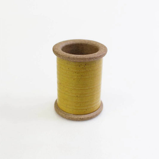 Ceramic Spool Magnetic Pin Holder, Yellow