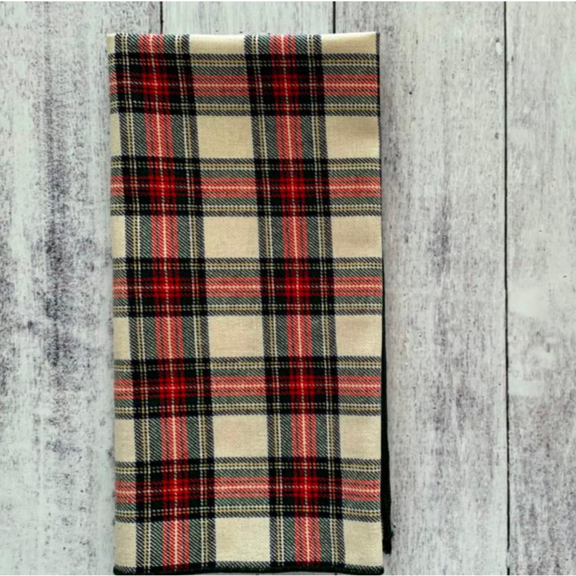 White Tartan Cloth Napkin set of 4 from Dot & Army