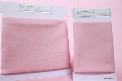Kona Solids Baby Pink precut fat quarter and half yard fabric wrapped on fabric winders