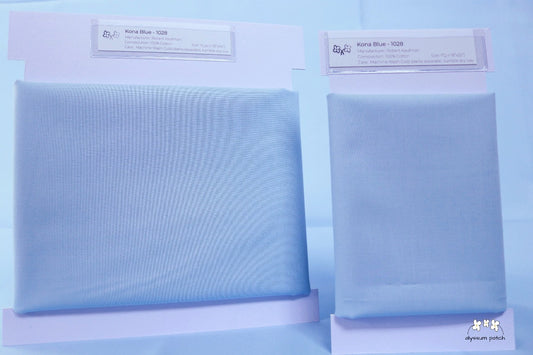 Kona Solids Blue precut fat quarter and half yard fabric wrapped on fabric winders