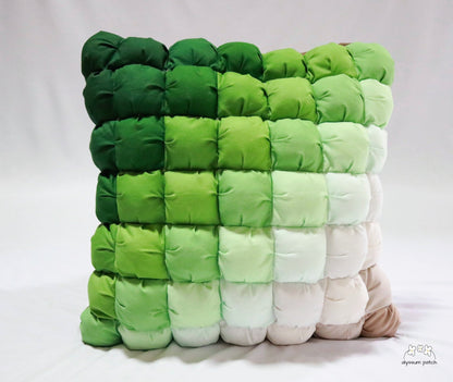 Patchwork Puff Throw Pillow in Botanical